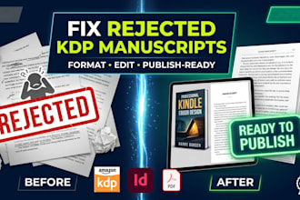 fix your rejected KDP manuscript and reformat it for first publishing app