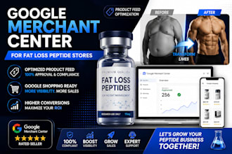 set up google merchant centre for fat loss peptide ecommerce stores
