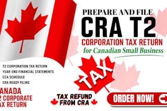 prepare cra t2 corporation tax return for canadian small business