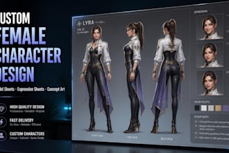 create character turnaround sheet and model sheet design