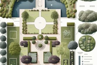 create photorealistic landscape rendering for garden and backyard projects