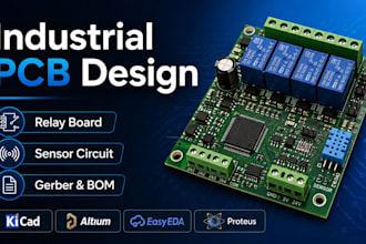 industrial control pcb design, relay board, sensor circuit, gerber and bom
