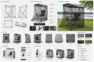 design travel chair, bug proof camping chair, foldable chair, transforming chair