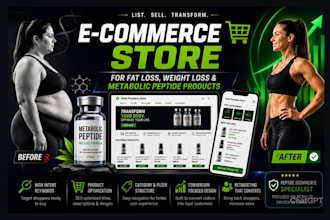 build ecommerce store for fatloss, weightloss peptide ecommerce store