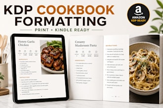 design and format kdp cookbook for amazon kindle publishing