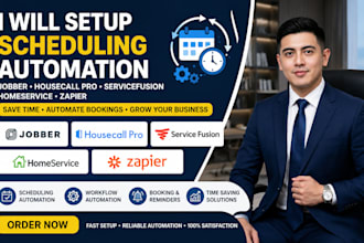 setup scheduling automation jobber housecallpro servicefusion homeservice zapier