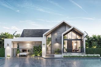 do 3d architectural rendering, exterior design and landscape visualization