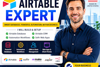 build a custom airtable CRM, dashboard and automation system for your business