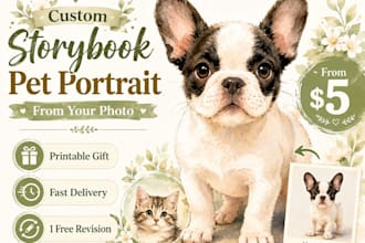 create a custom storybook pet portrait from your photo