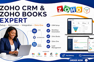 setup zoho CRM, zoho books, workflow automation and business integrations