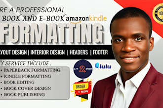 do book formatting for amazon KDP kindle ebook paperback layout design