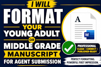 format your young adult or middle grade manuscript for agent submission