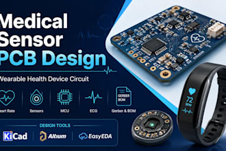 medical sensor pcb design, wearable health device circuit, gerber and bom
