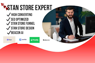 do stan store expert design, SEO, gumroad, beacon ai setup