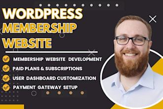 develop custom wordpress membership website, subscription website, website users