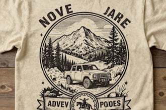 draw vintage retro t shirt or hand drawing illustration for adventure