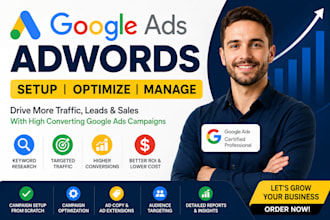 setup and manage google ads adwords PPC campaigns