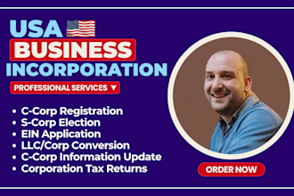 incorporate US c corp with boi, ein, s corp form 2553 in delaware as cpa