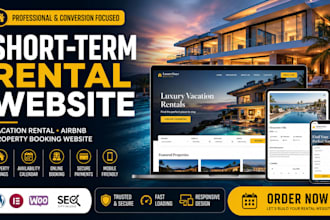 design vacation rental website direct booking website, short term rental website