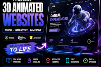 create a 3d animated interactive website with scrolling effects