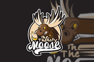 design best quality super thirsty moose logo