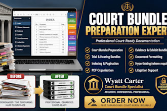 prepare court bundle, trial bundle, indexed bundle, paginated bundle, litigation