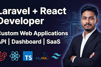 develop laravel web application with react js frontend