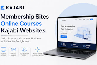 design a kajabi website, membership site, and online course