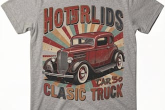 do vintage retro hotrod classic cars truck tshirt design