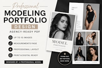 create a professional modeling portfolio PDF