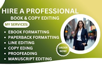 do copy editing, book editing,proofeading and paperback