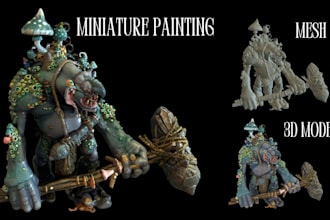 sculpt fantasy creatures, warhammer miniatures and dnd character for 3d printing