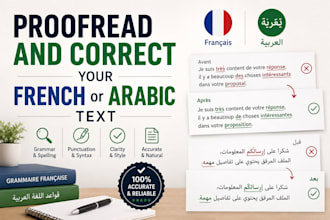 proofread and correct your french or arabic text