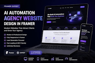 design ai automation agency framer website that gets clients