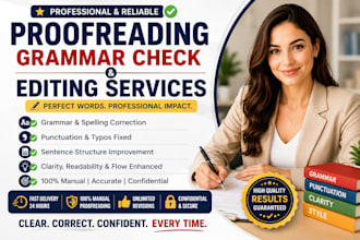 provide professional proofreading, grammar check, and editing services