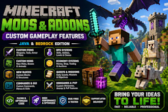 make minecraft mods addons and custom gameplay features