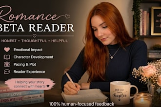 beta read your romance novel and provide honest feedback