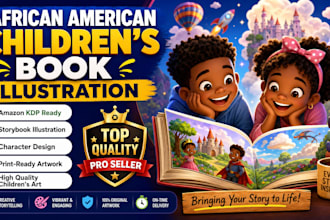 create african american childrens book illustration and book cover design