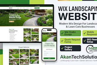 design wix landscaping website for lawn care garden maintenance