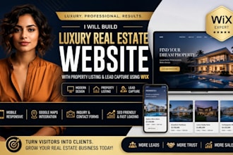build luxury real estate website with property listings, lead capture using wix