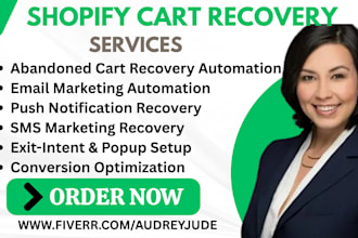 setup shopify cart recovery using klaviyo omnisend smsbump privy pushowl drip