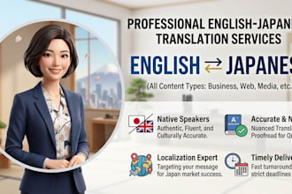 professionally translate english to japanese or japanese to english