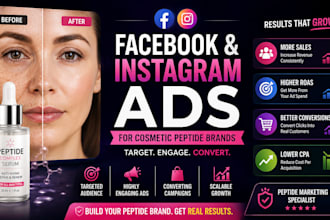 set up and scale facebook ads for cosmetic peptide skincare brands