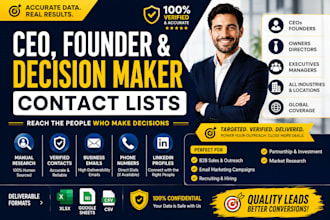 find CEO, founder and decision maker contact lists