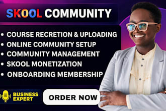 setup skool online community create skool course  manage skool community