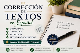 corregiré y editaré textos en español