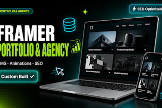 build a framer portfolio website and agency website with cms and SEO