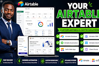 build airtable database, airtable CRM, airtable automation, softr