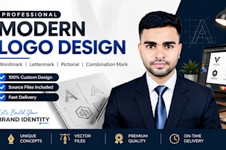 design modern wordmark lettermark pictorial and combination logo