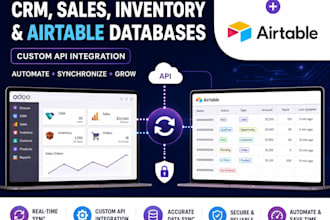 sync odoo CRM, sales, inventory, and airtable databases, custom API integration
